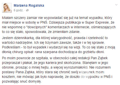 Marzena Rogalska komentuje swój wypadek w Pytaniu na Śniadanie. Nie jest zadowolona z postawy Pana Ząbka