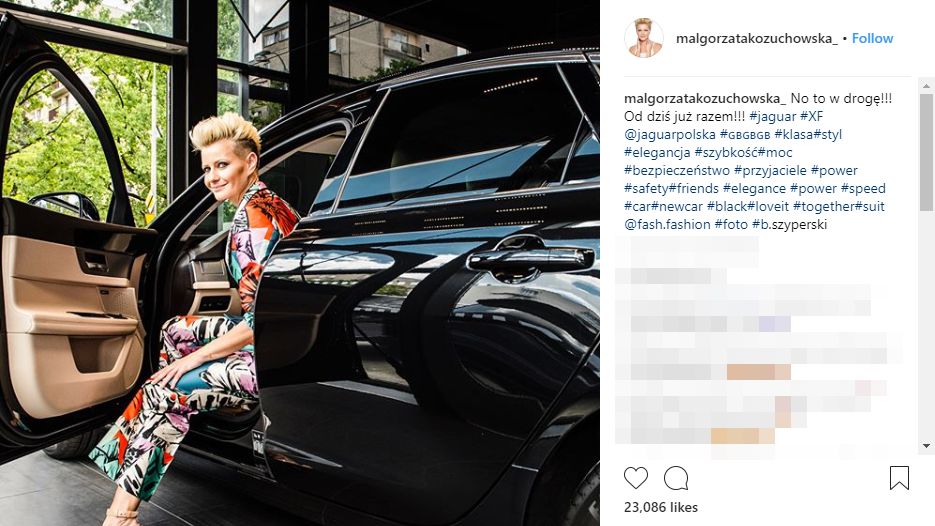 Małgorzata Kożuchowska w jaguarze