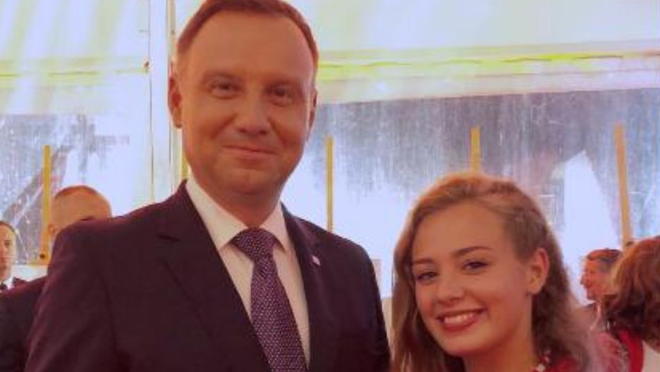 Wiktoria Gąsiewska i Andrzej Duda.
