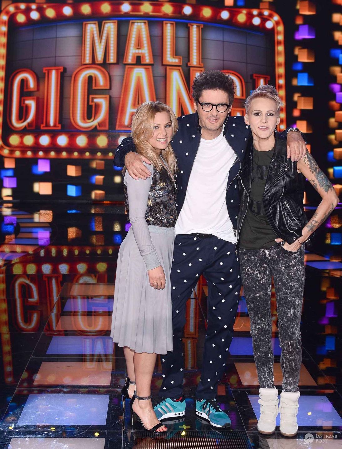 Kasia Bujakiewicz, Kuba Wojewódzki i Agnieszka Chylińska na planie Małych Gigantów 2