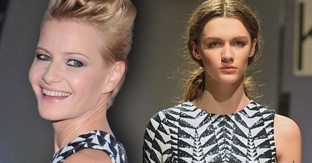 Małgorzata Kożuchowska w sukience z najnowszej kolekcji Lidii Kality bardziej seksowna niż modelka w pokazie