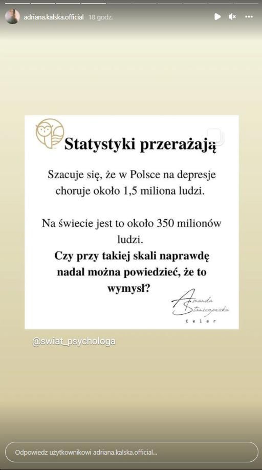 Adriana Kalska dodała wpisy dotyczące depresji