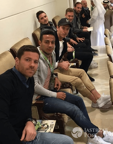 Robert Lewandowski na meczu w Katarze