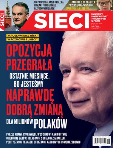 Okładka tygodnika "Sieci" 