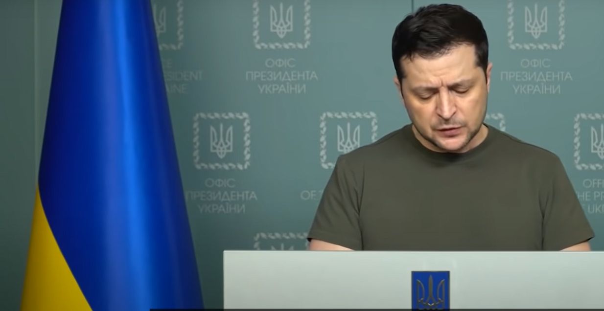 Wołodymyr Zełenski - niedzielne przemówienie, screen