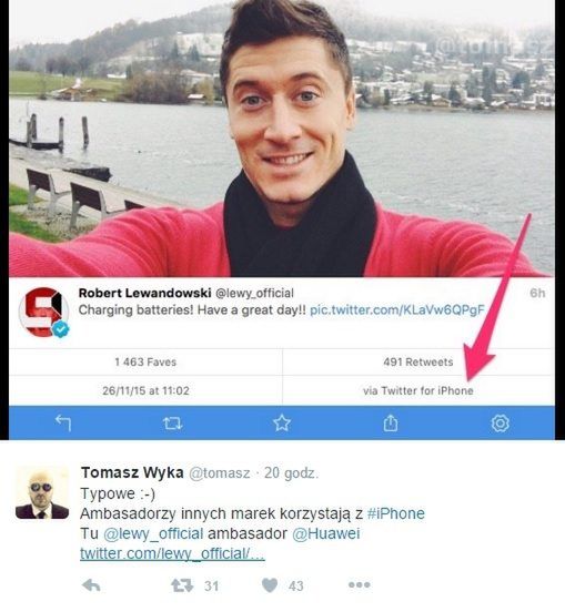 Wpadka Robert Lewandowskiego  fot. screen z twitter.com