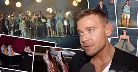 Najmodniejsze buty sezonu w pokazie kolekcji Dawida Wolińskiego. Nakrapiane i błękitne szpilki oraz męskie trampki Kazar to hit! [WIDEO]