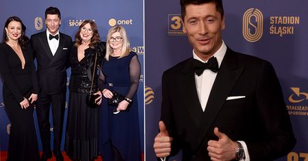 Gala Mistrzów Sportu 2022. Robert Lewandowski z siostrą, mamą i teściową. Na ściance zażartował z nieobecnej Ani. Romantycznie!