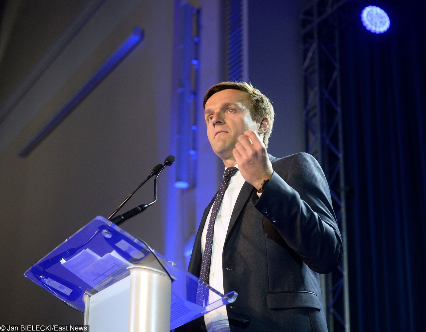Leszek Jażdżewski podczas wystąpienia w Warszawie, 3.05.2019 r.