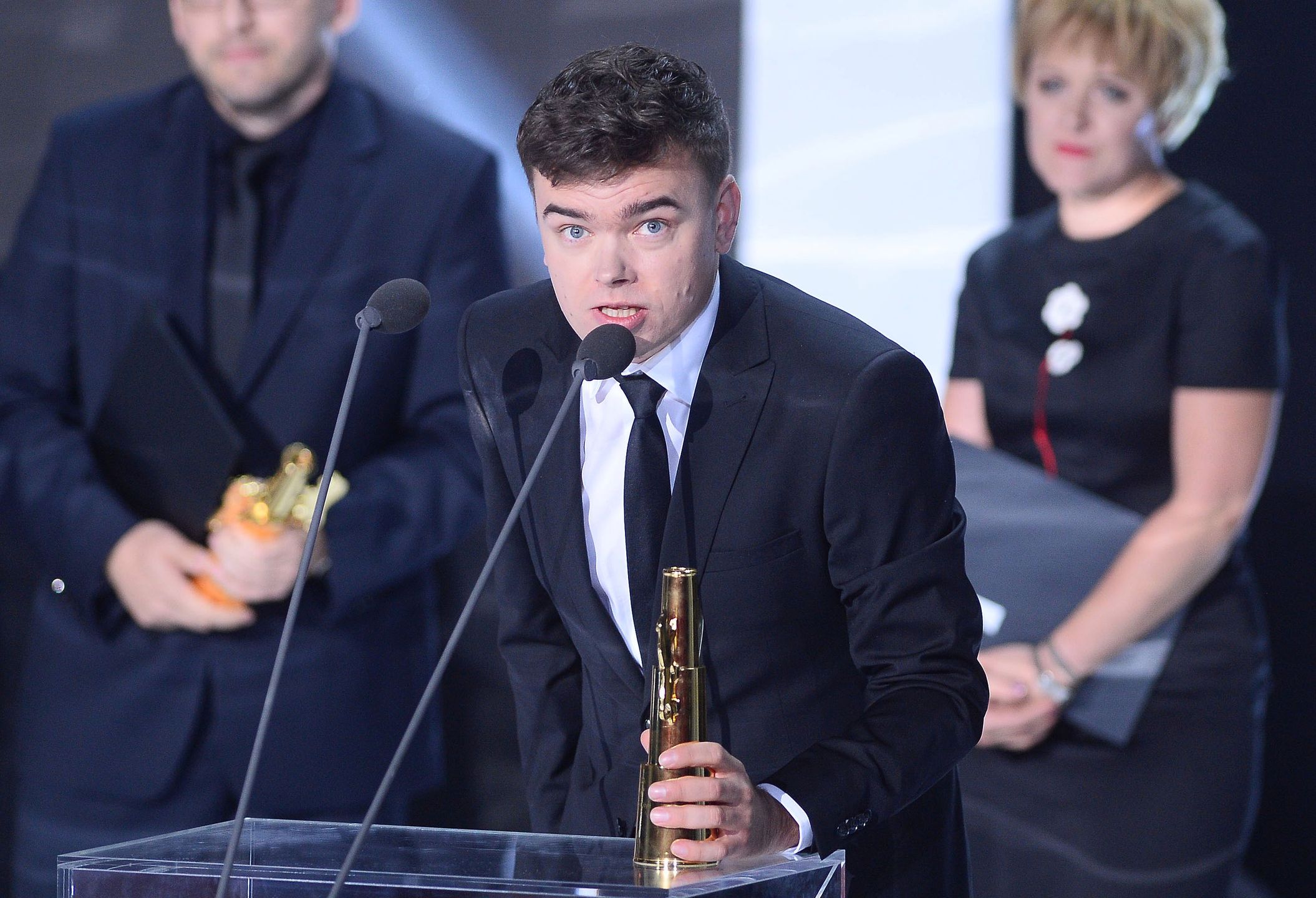 Jan P. Matuszyński na gali zakończenia Festiwalu Filmowego w Gdyni, 2016 r.