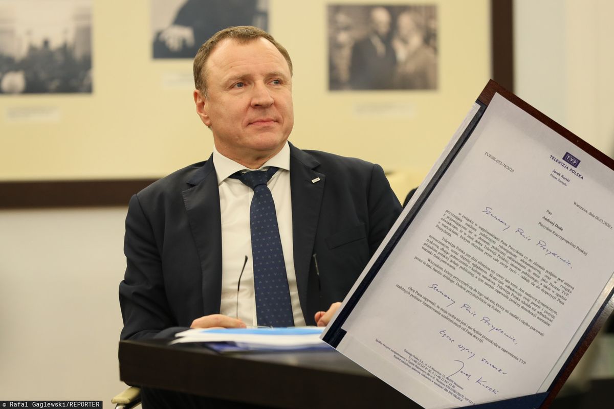Jacek Kurski, prezes TVP, wysłał list do Andrzeja Dudy. "Oddaję się do dyspozycji pana prezydenta"
