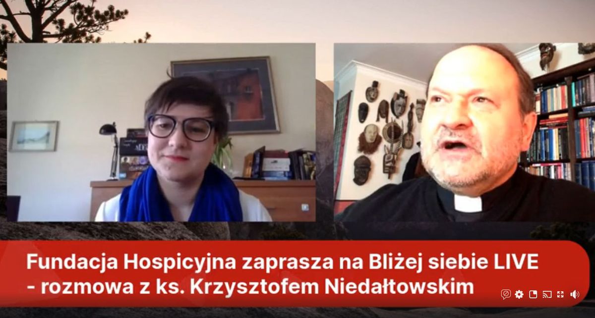 Spotkanie z księdzem Niedałtowskim w Fundacji Hospicyjnej