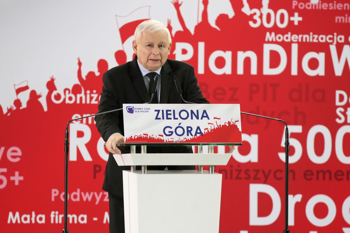 Jarosław Kaczyński w Zielonej Górze. "Rozdawnictwo uprawiali ci, którzy pozwalali okradać Polskę"