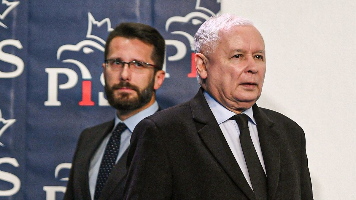 Radosław Fogiel i Jarosław Kaczyński