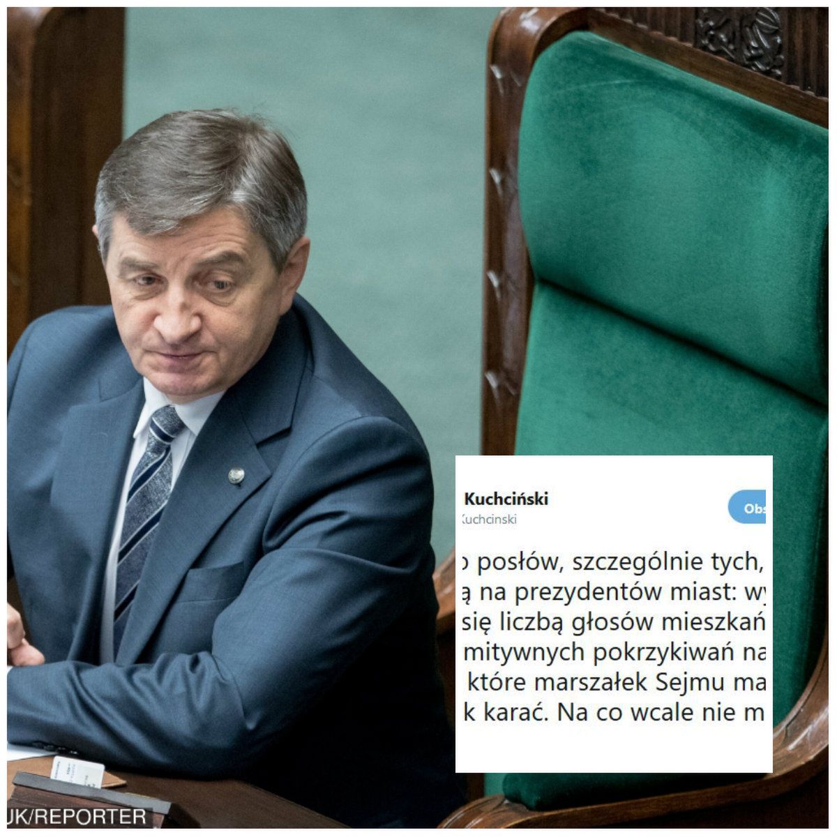 Marek Kuchciński komentuje karę dla Sławomira Nitrasa. "Moim obowiązkiem jest karać za krzyki"