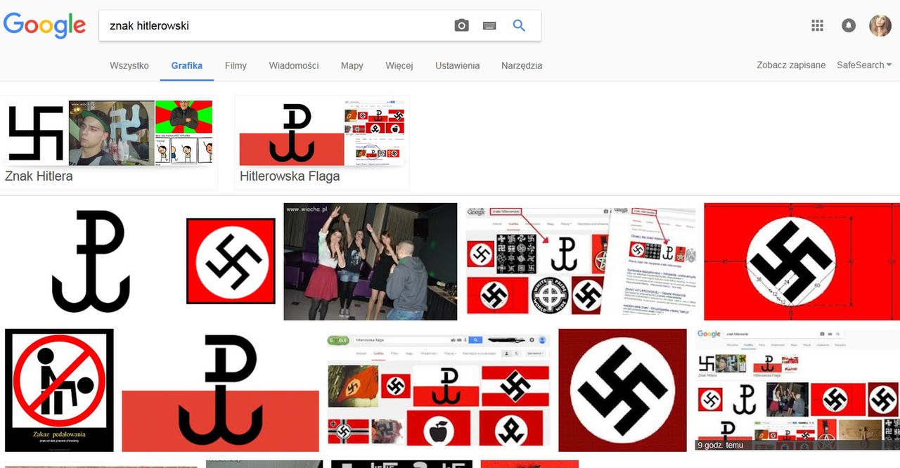 Google klasyfikują znak Polski Walczącej do symboli hitlerowski