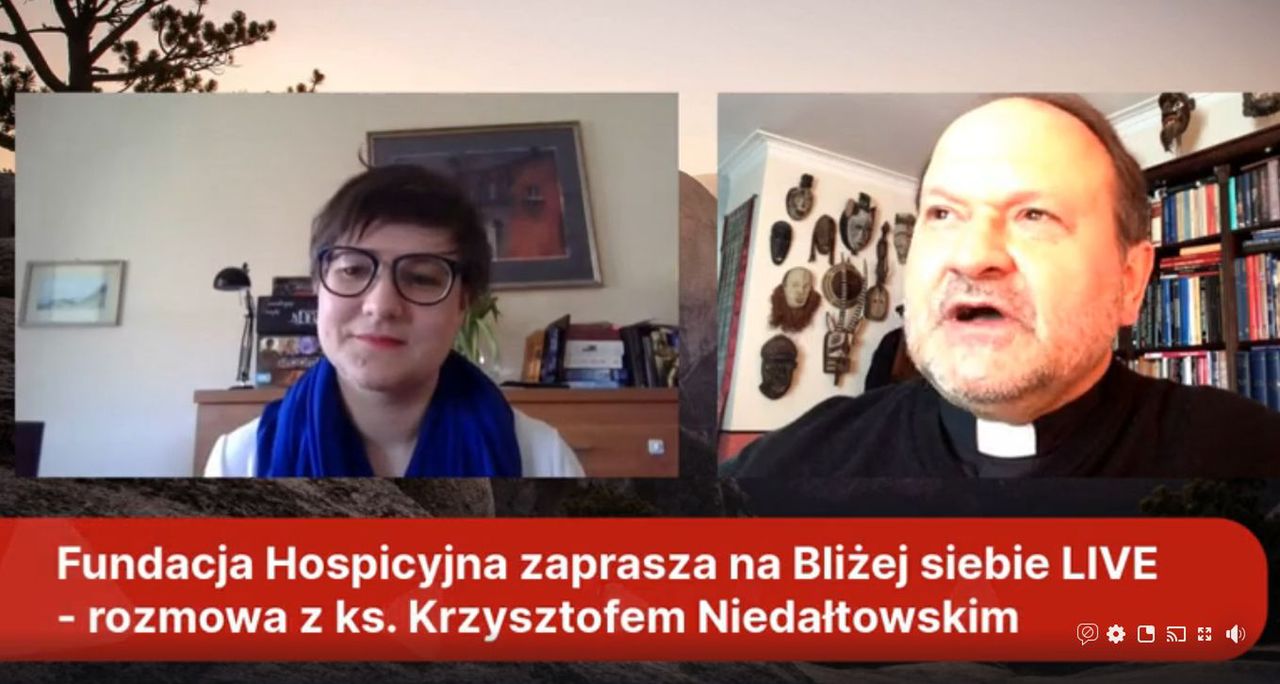 Spotkanie z księdzem Niedałtowskim w Fundacji Hospicyjnej