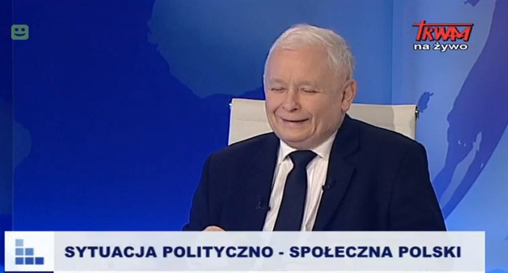 Jarosław Kaczyński podczas wywiadu w Telewizji Trwam.