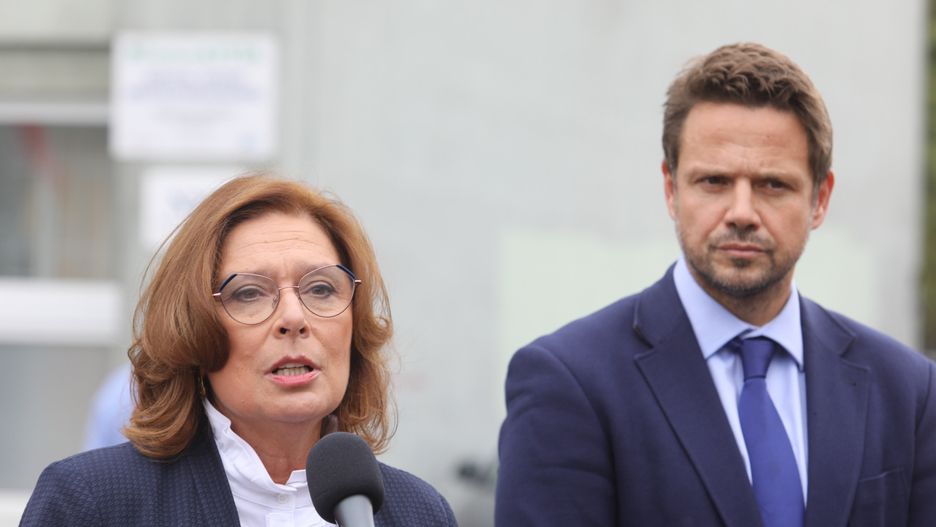Wybory prezydenckie 2020. Wicemarszałek Sejmu Małgorzata Kidawa-Błońska oraz prezydent Warszawy Rafał Trzaskowski (zdj. arch.)
