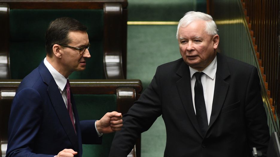 Premier Mateusz Morawiecki i prezes PiS Jarosław Kaczyński