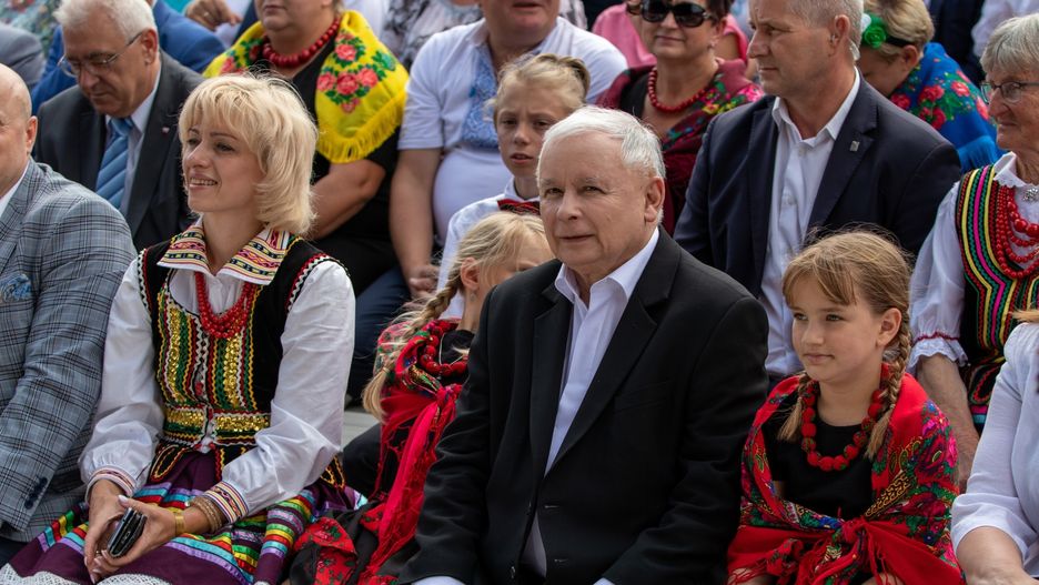 Jarosław Kaczyński (PiS) na pikniku rodzinnym w Chełmie.