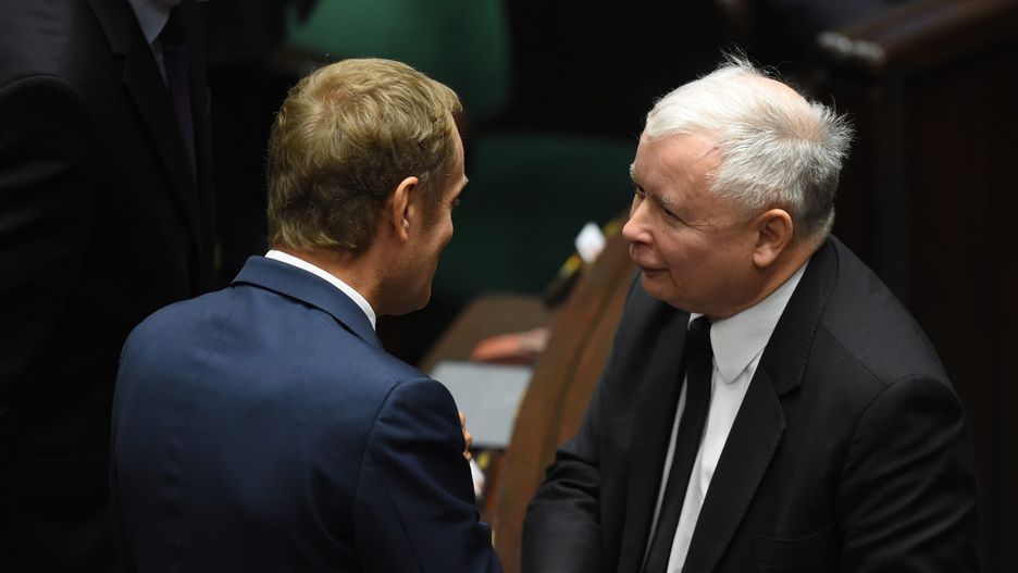 Donald Tusk i Jarosław Kaczyński, Sejm 2014 r.