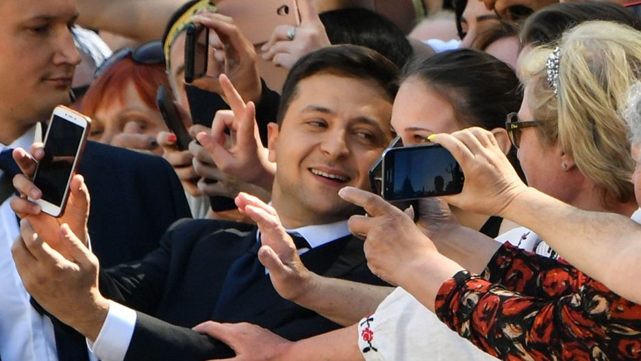 Prezydent Ukrainy Wołodymyr Zełenski tuż przed inauguracją w Kijowie