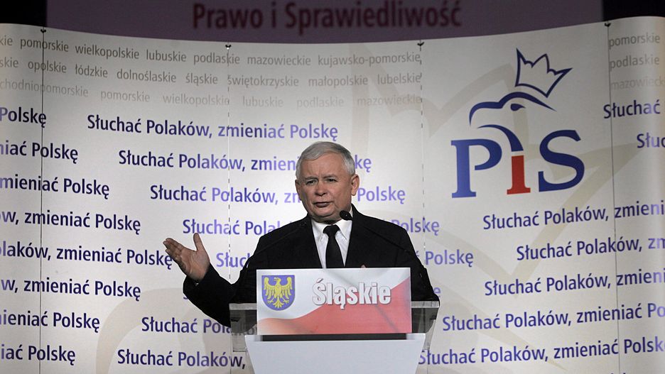 Jarosław Kaczyński na konwencji w Katowicach przed poprzednimi wyborami samorządowymi