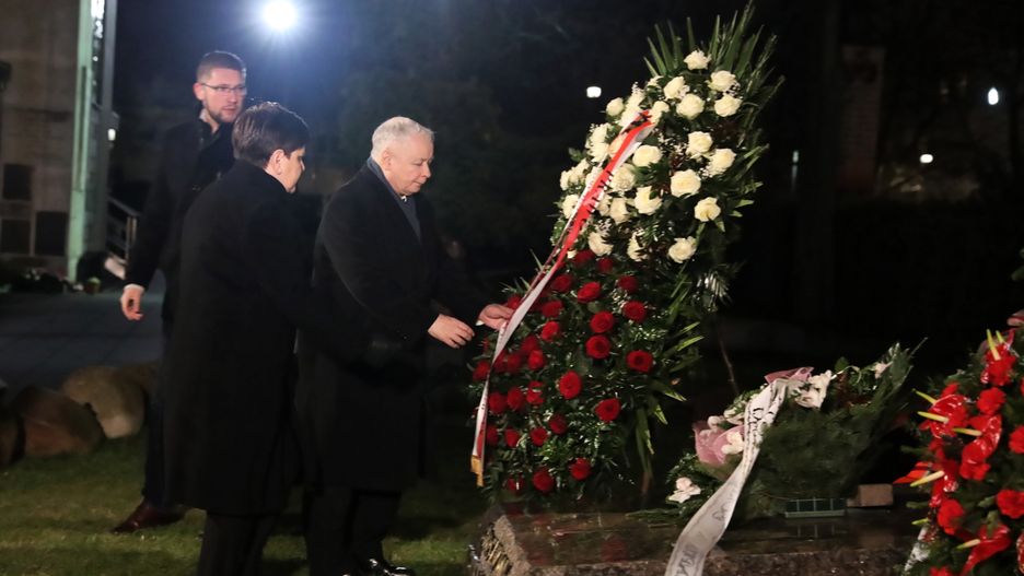 Jarosław Kaczyński złożył kwiaty na grobie ks. Jerzego Popiełuszki