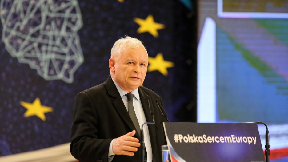 Jarosław Kaczyński podczas śląskiej konwencji PiS