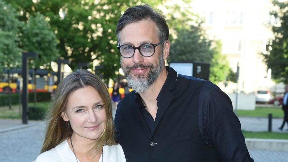 Szymon Majewski z żoną Magdaleną, gala Kryształowe Zwierciadła 2018