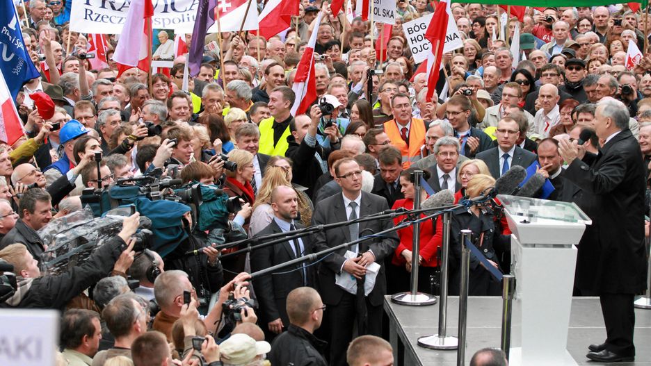 Jarosław Kaczyński na marszu w obronie TV Trwam w 2012 roku.