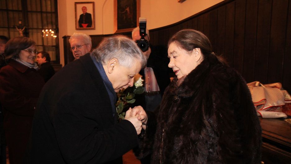 Jarosław Kaczyński i Katarzyna Łaniewska na Marszu Pamięci w 2011 r.