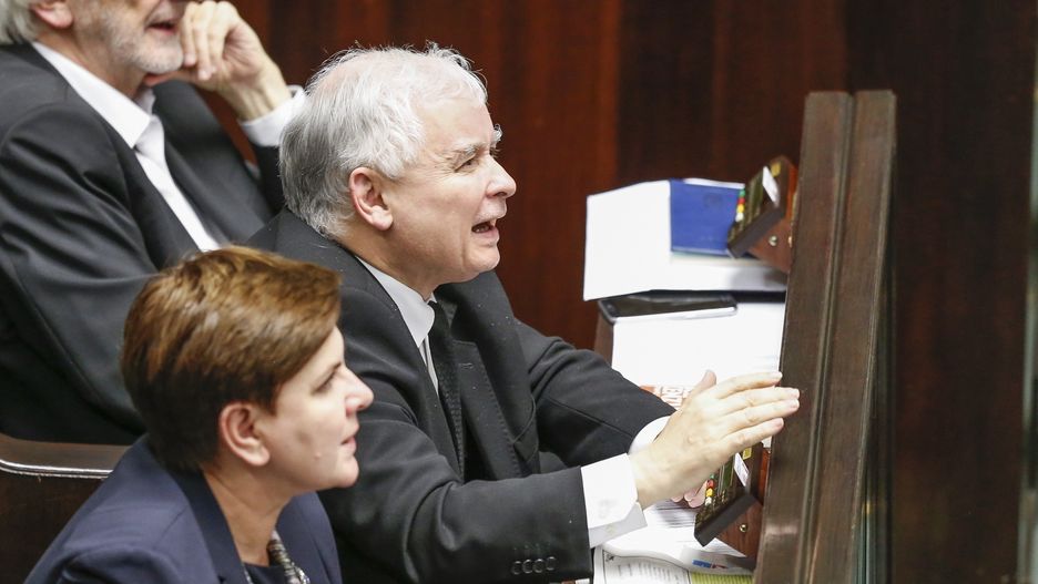 Beata Szydło i Jarosław Kaczyński w Sejmie