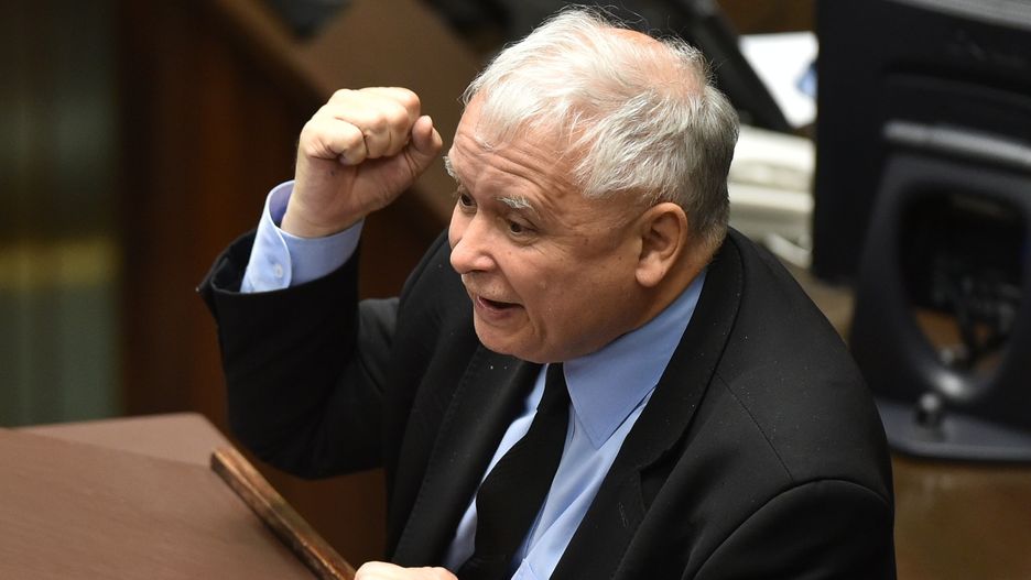Jarosław Kaczyński podczas pamiętnego przemówienia w Sejmie