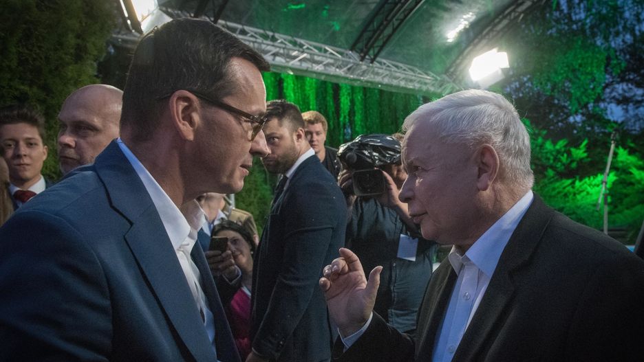 Wybory parlamentarne 2019. Mateusz Morawiecki i Jarosław Kaczyński.