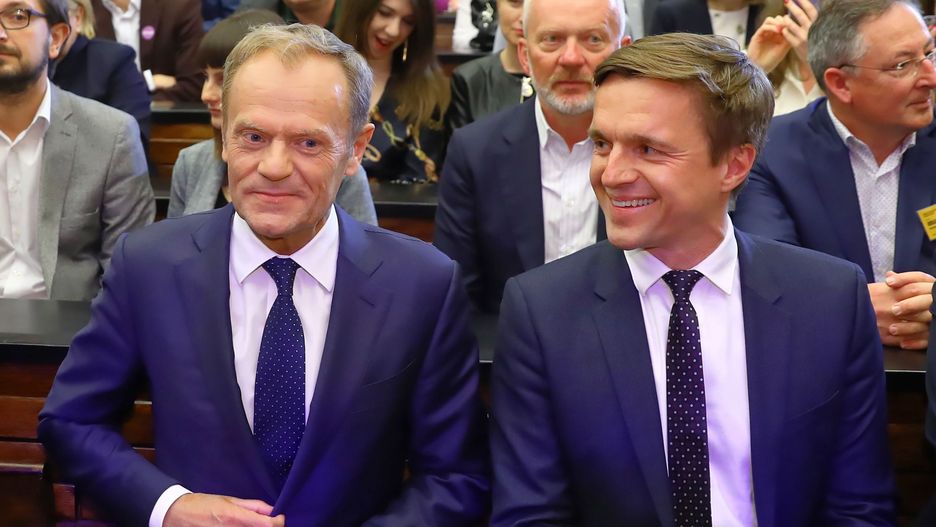 Donald Tusk i Leszek Jażdżewski na Uniwersytecie Warszawskim