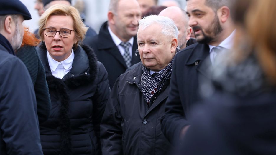 Jarosław Kaczyński i Jadwiga Wiśniewska.