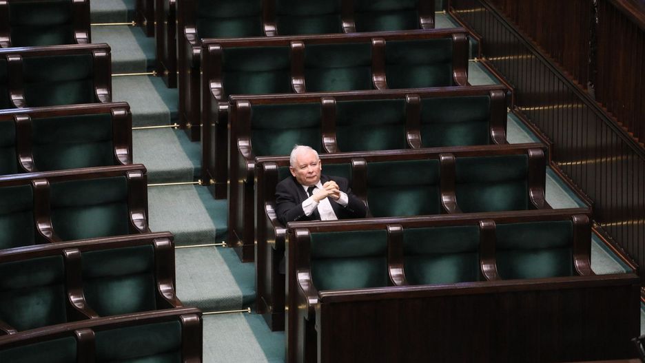 Jarosław Kaczyński, lider PiS, w Sejmie