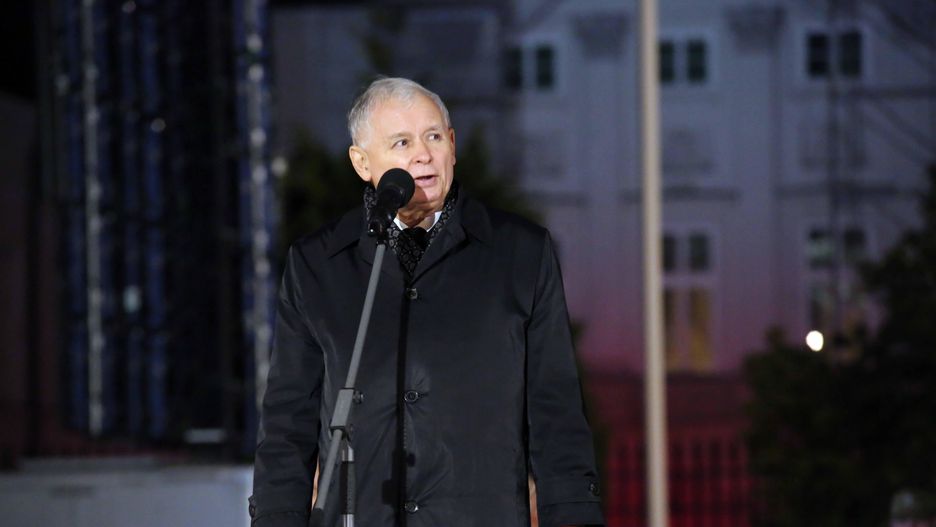 Jarosław Kaczyński podczas jednej z miesięcznic