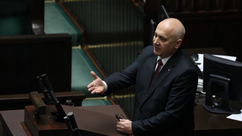 Joachim Brudziński podczas wystąpienia w Sejmie