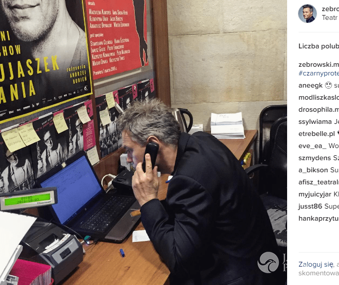 Michał Żebrowski wspiera czarny protest