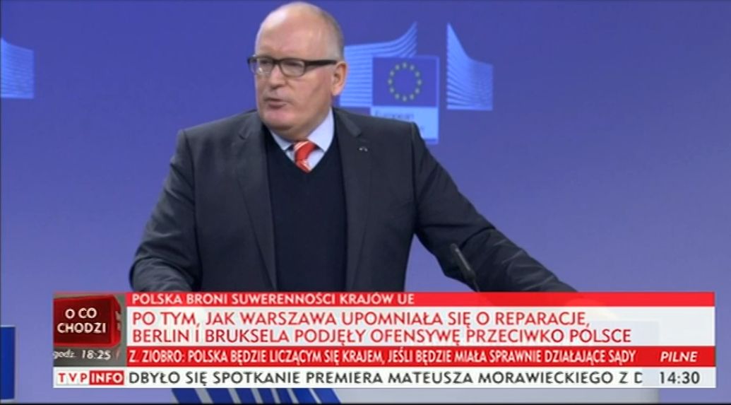 Po decyzji KE w sprawie Polski w TVP Info zaczęło się szaleństwo. Zobacz, co wyczytaliśmy ze słynnych pasków