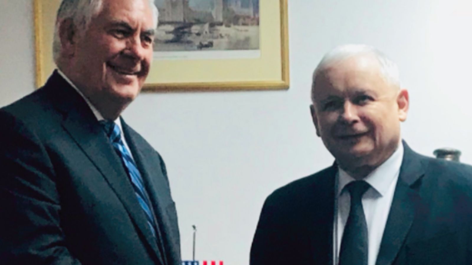 Jarosław Kaczyński spotkał się z szefem amerykańskiej dyplomacji Rexem Tillersonem