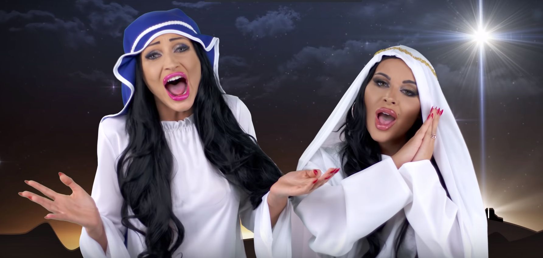 Siostry Godlewskie śpiewają kolędę "Jezus Malusieńki"