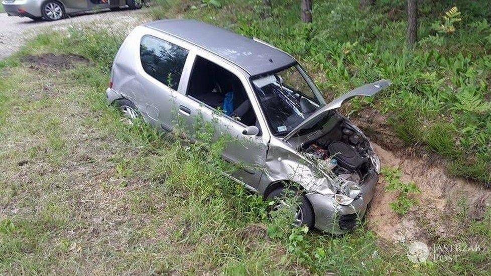 Samochód Justyny Steczkowskiej po wypadku