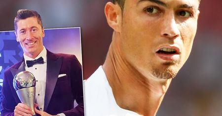 Bezcenna mina Cristiano Ronaldo. Tak zareagował na zwycięstwo Roberta Lewandowskiego. Wszystko szło na żywo