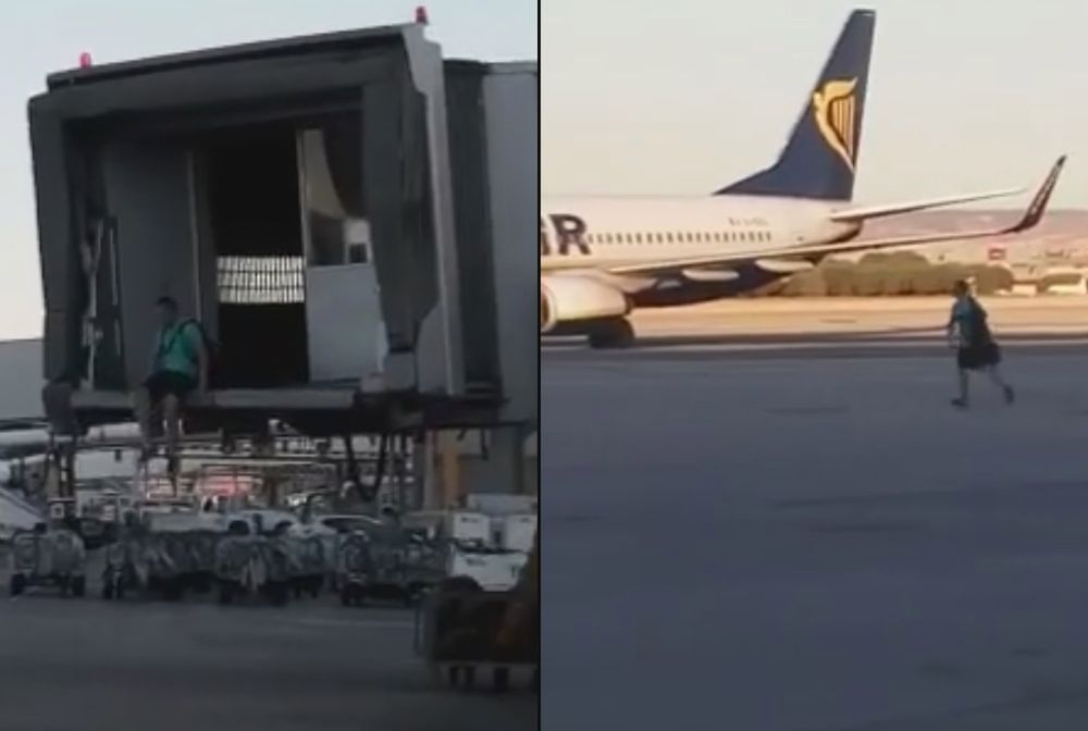 Pasażer Ryanair gonił samolot po płycie lotniska