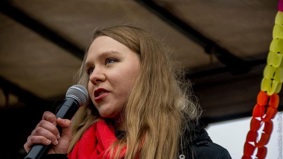 Maja Staśko przemawia na demonstracji