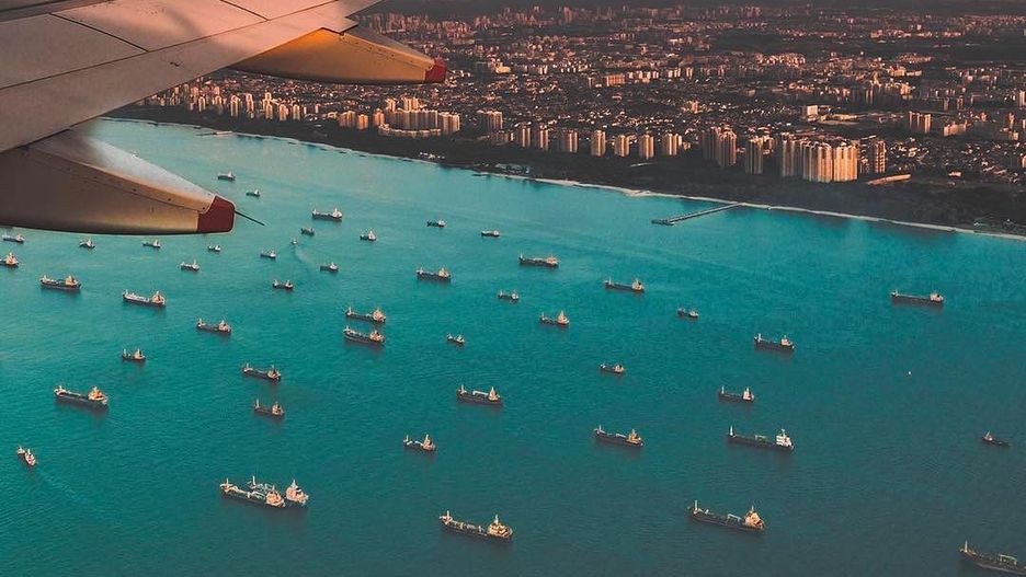 Lądowanie samolotu na lotnisku Singapur-Changi